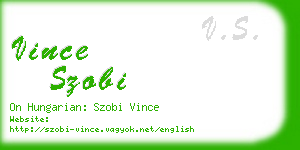 vince szobi business card